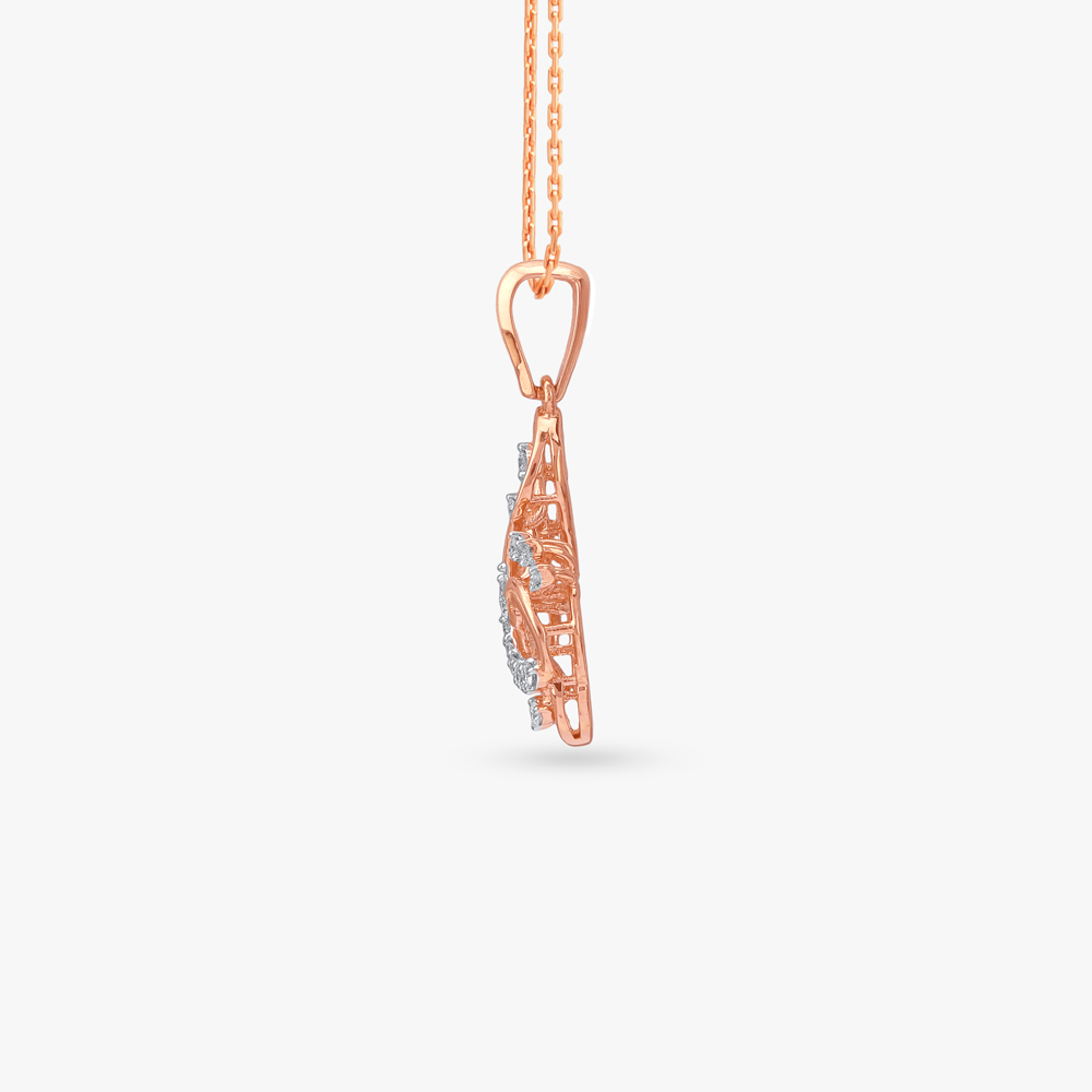 Floral Peacock Diamond Pendant and Earrings Set,,hi-res image number null