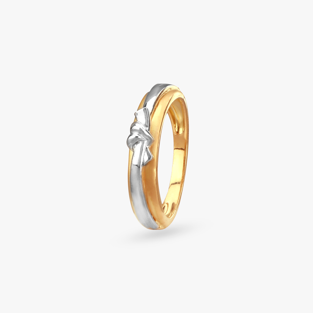 Knotted Heart Gold Finger Ring,,hi-res image number null