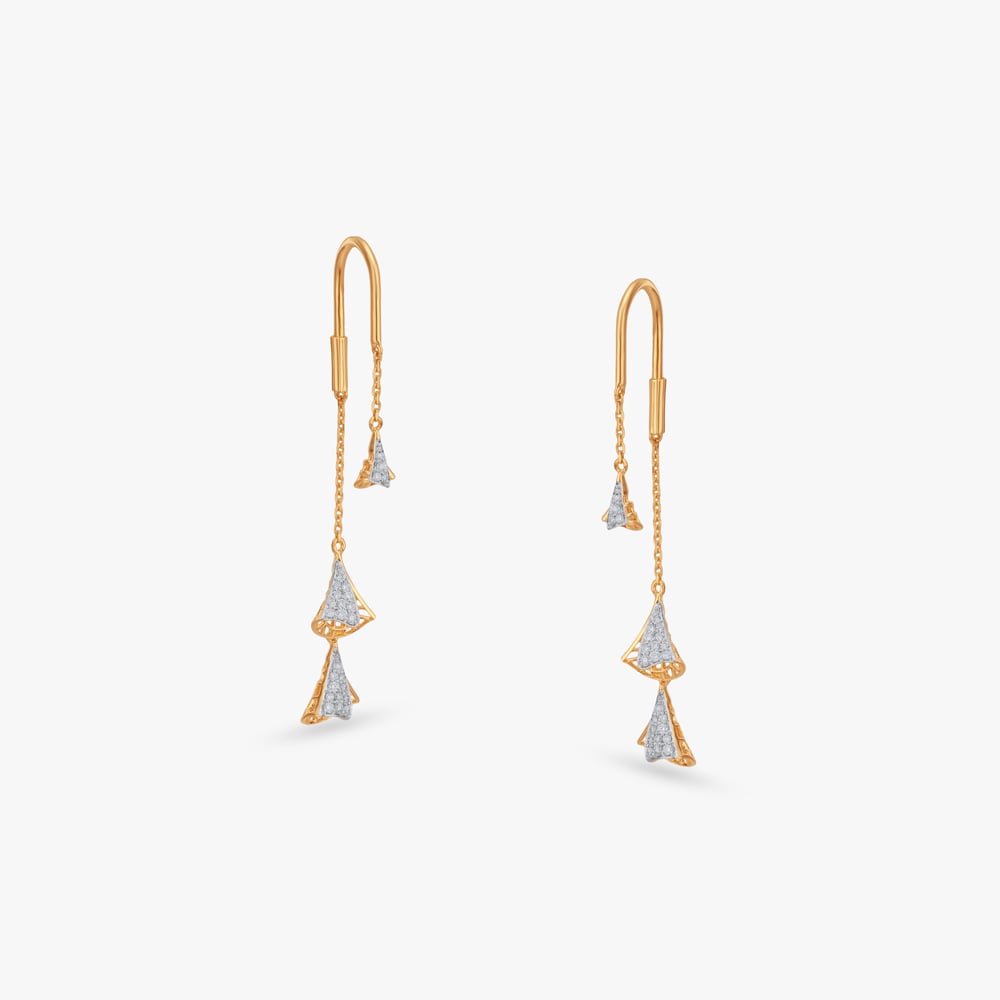 

Tiered Veil Diamond Drop Earrings