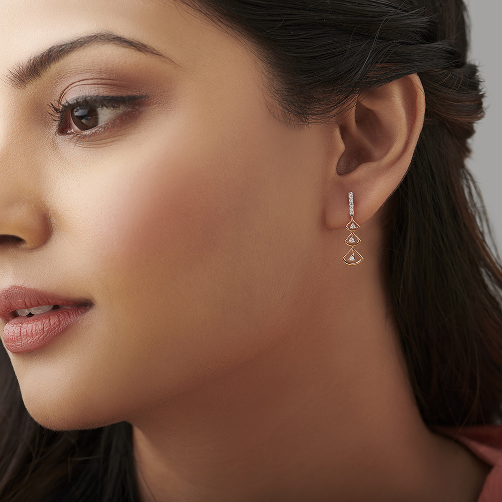 Prism Drape Diamond Drop Earrings,,hi-res image number null
