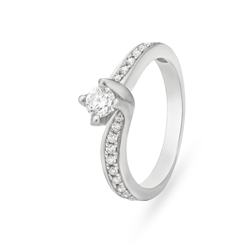 Gleaming Platinum and Diamond Ring,,hi-res image number null