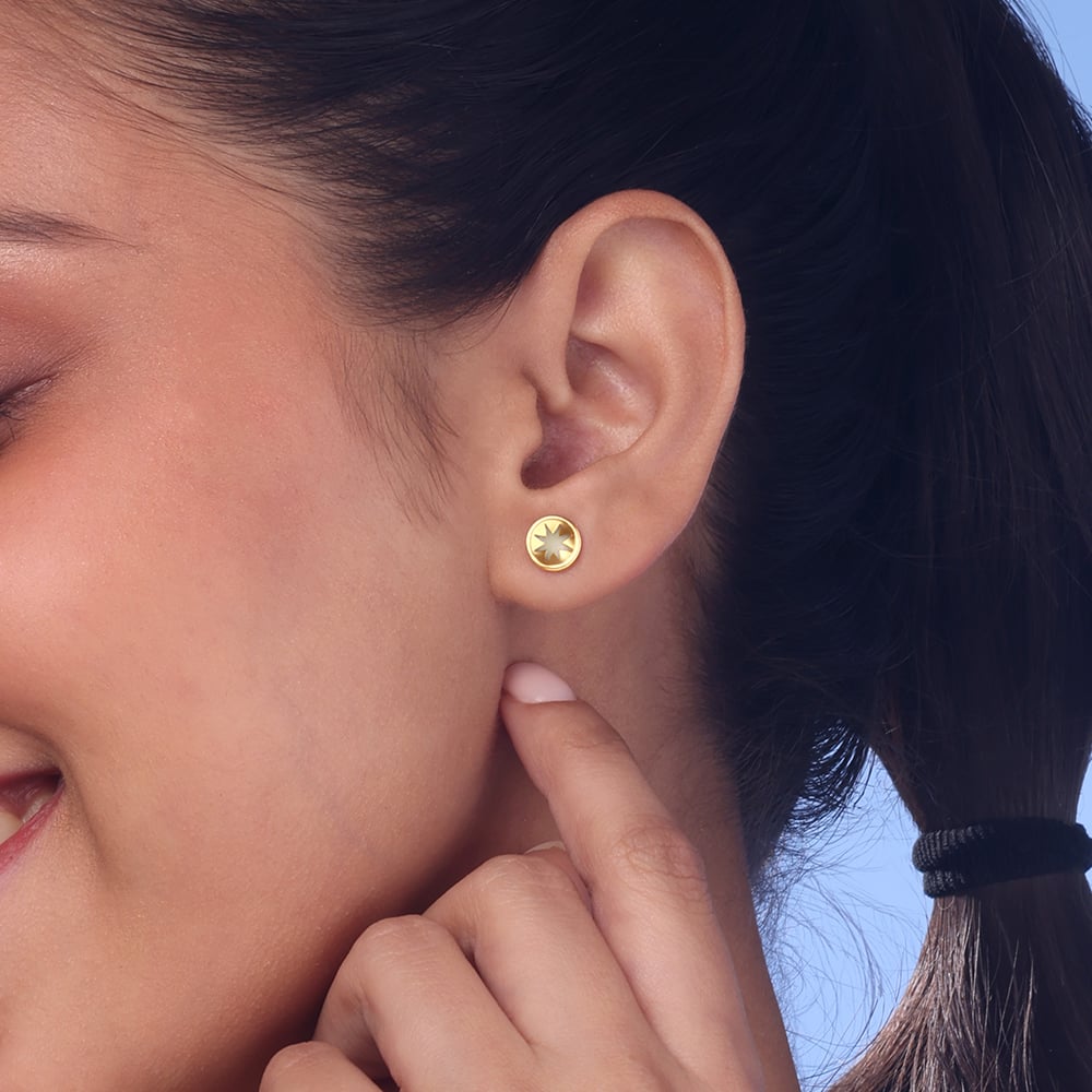 Radiant Sunset Gold Stud Earrings,,hi-res image number null