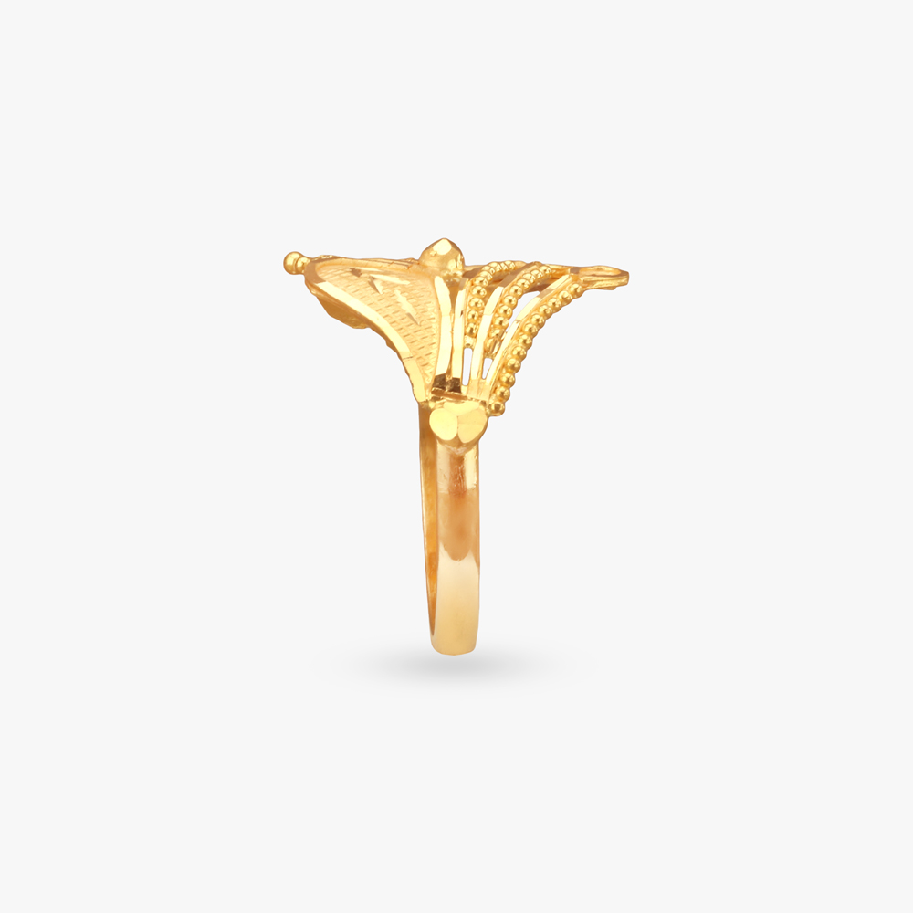 Feather Bloom Gold Ring,,hi-res image number null