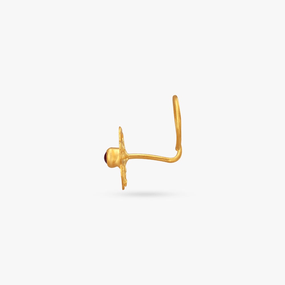 Dainty Floral Gold Nose Pin,,hi-res image number null