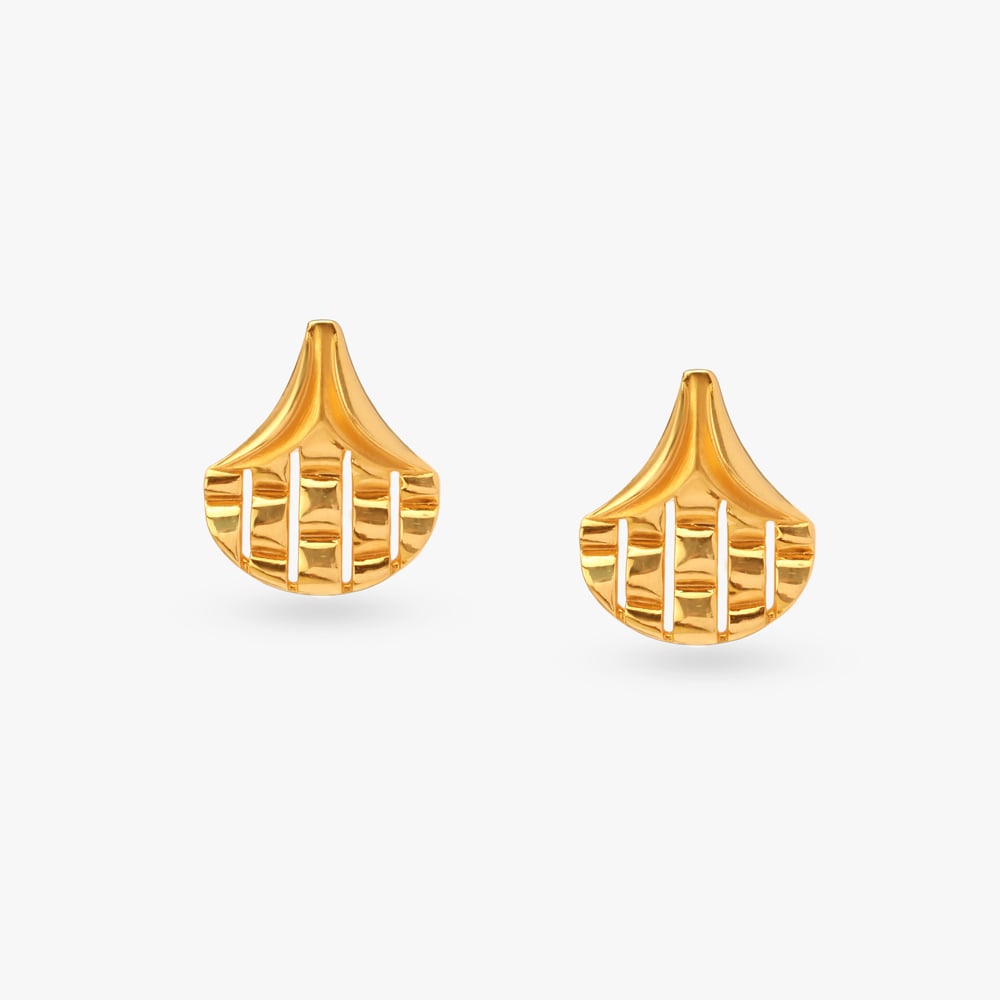Gracefully Striped Gold Pendant and Earrings Set,,hi-res image number null