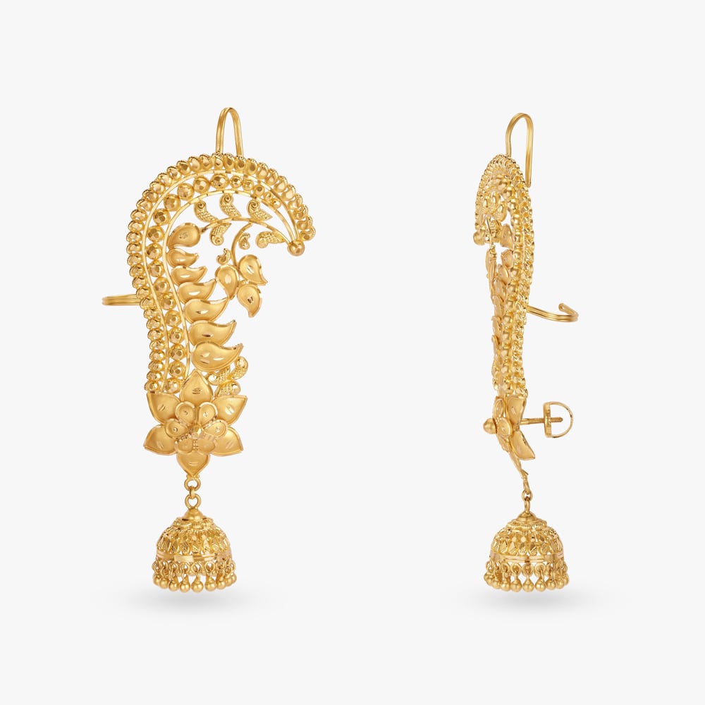 Enduring Floral Motif Jhumka Earring,,hi-res image number null