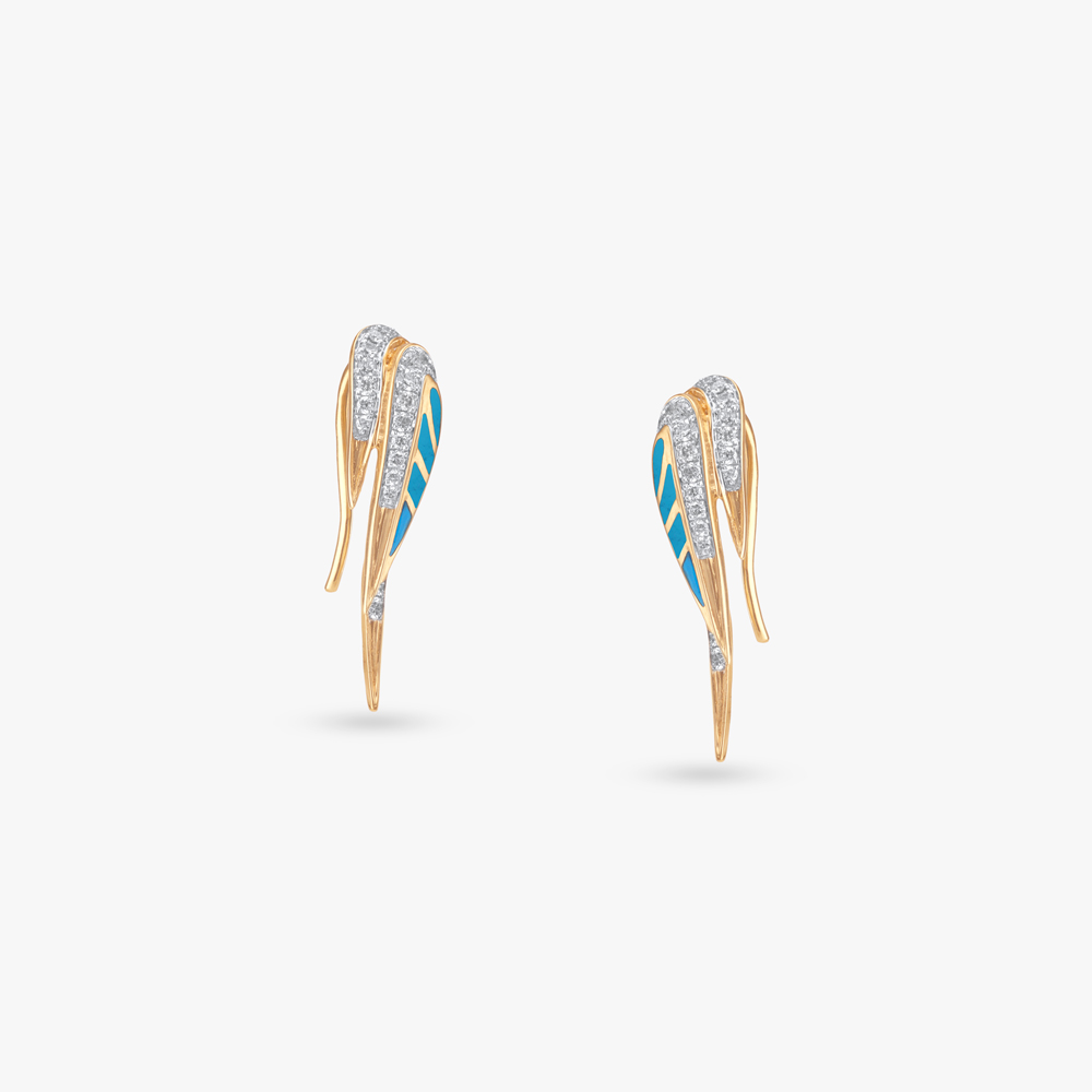 Aerial Curve Diamond Stud Earrings,,hi-res image number null