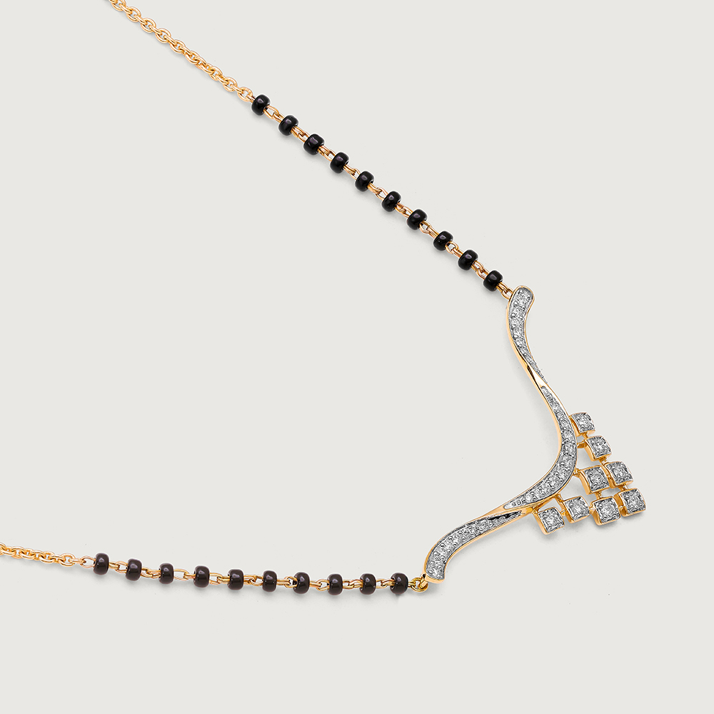 Lustrous Vows 18 Kt Gold and Diamond Mangalsutra,,hi-res image number null