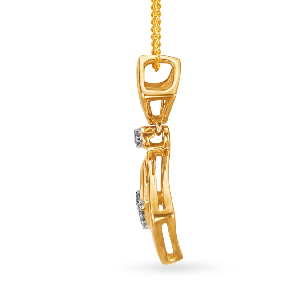 Charming Geometric Gold and Diamond Pendant,,hi-res image number null