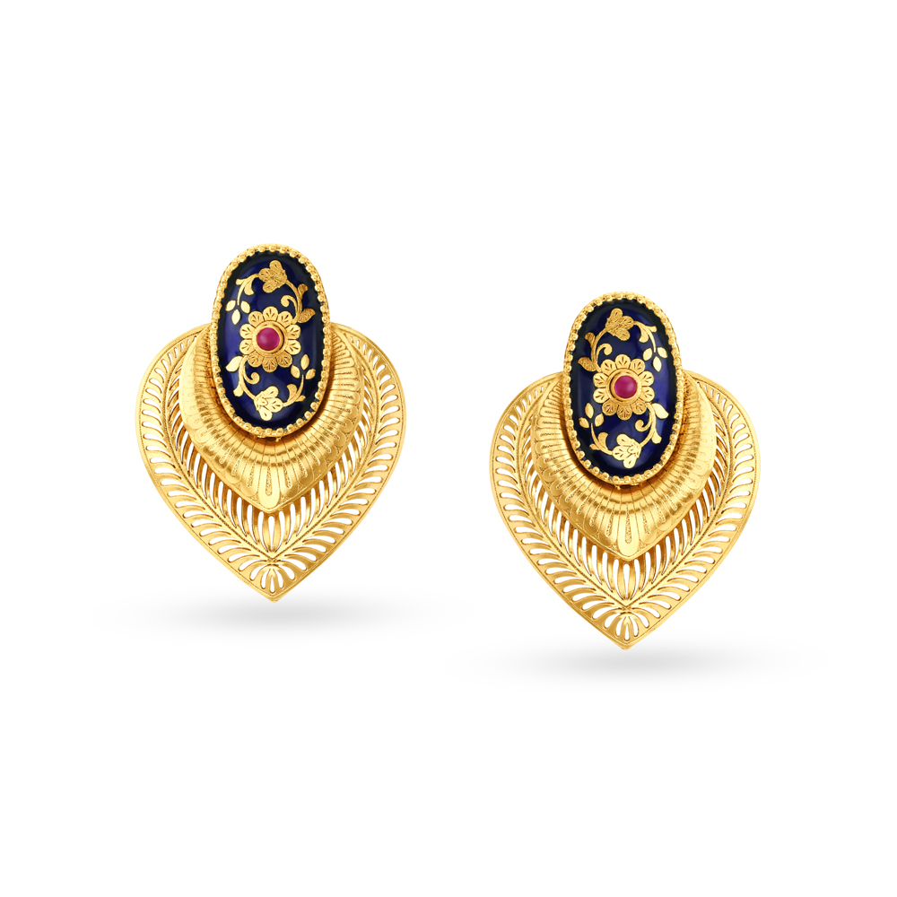Stunning Enamel Gold Necklace set,,hi-res image number null
