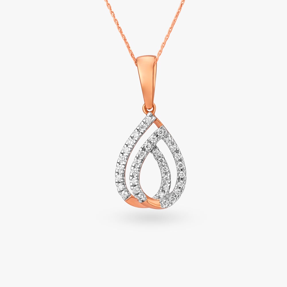 Teardrop Frame Diamond Pendant,,hi-res image number null