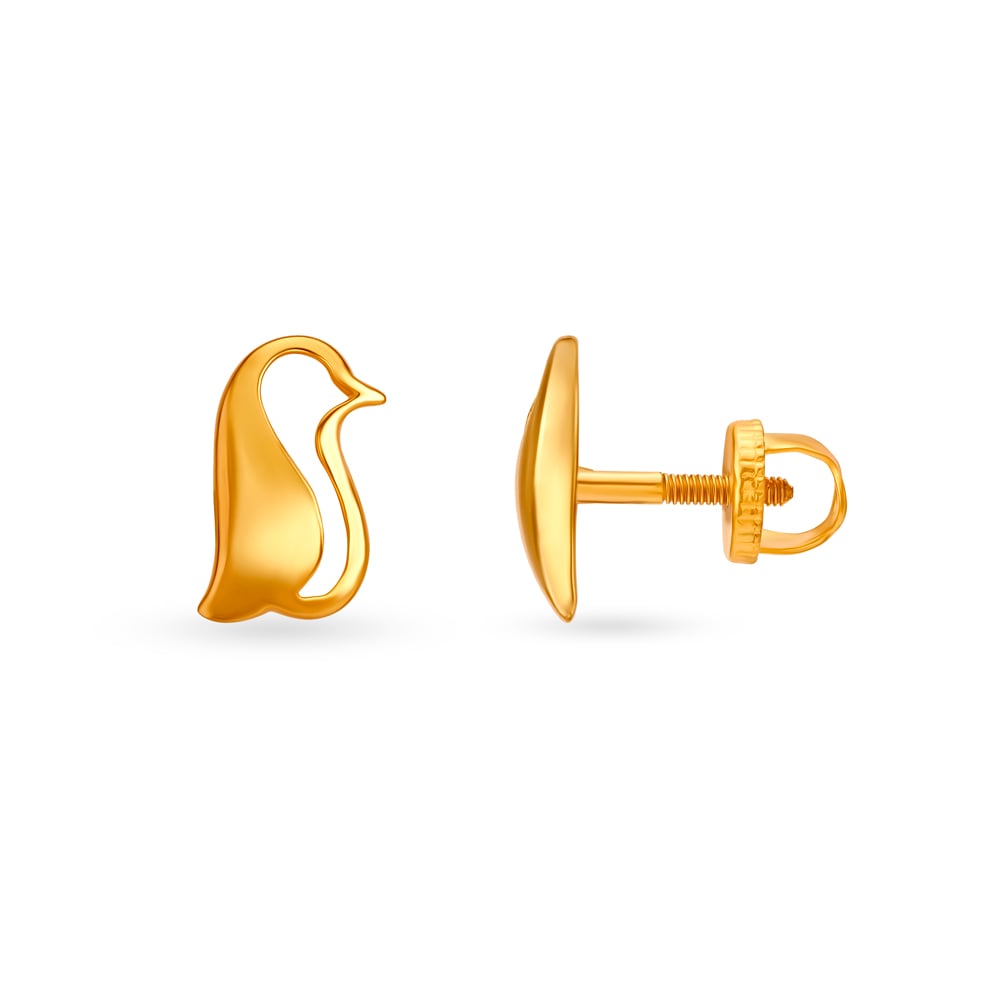 Penguin Emoticon Stud Earrings of Kids,,hi-res image number null