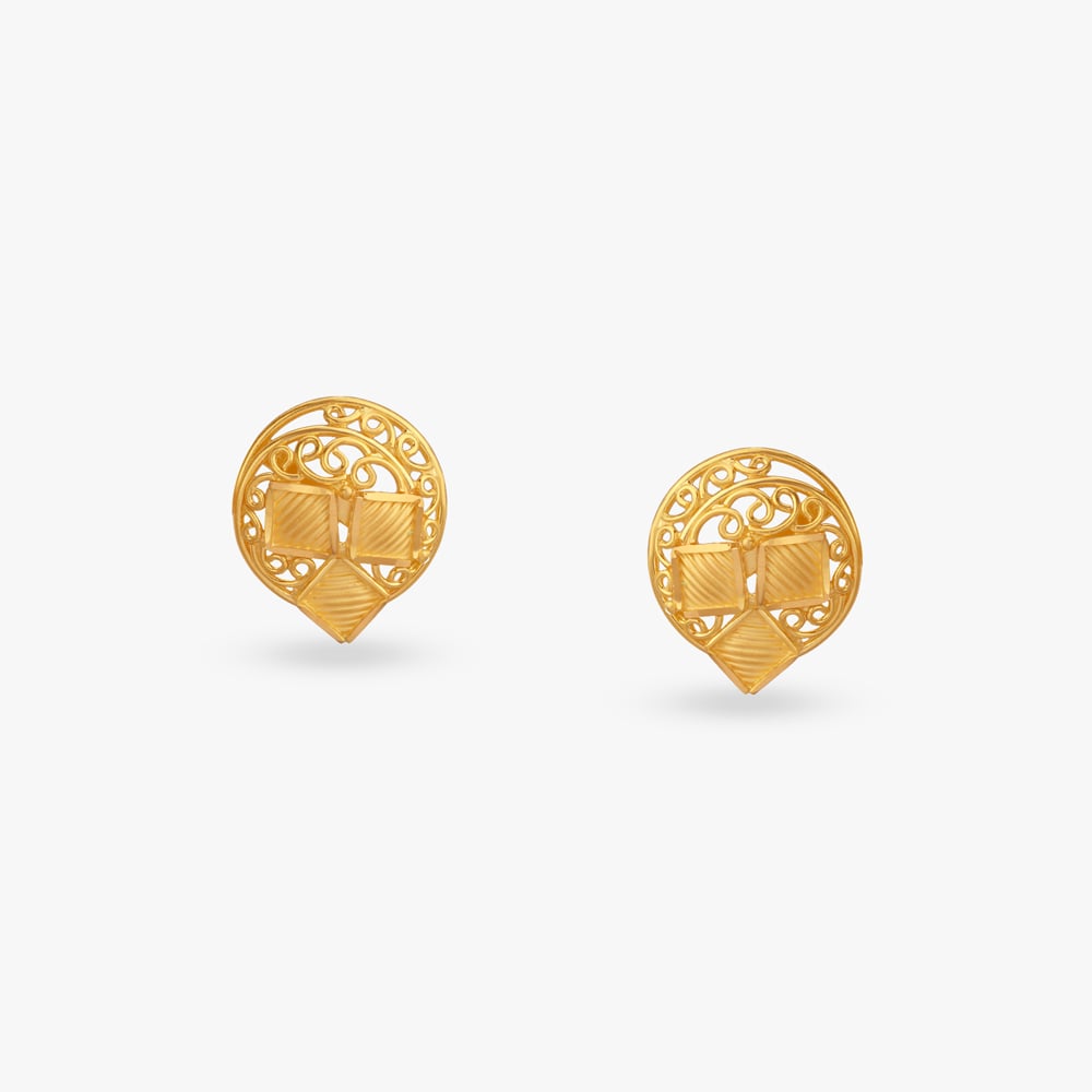 

Timeless Swirl Gold Stud Earrings