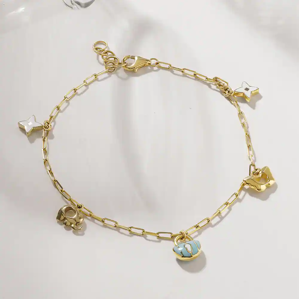 18KT Charming Aurora Ensemble Yellow Gold Bracelet