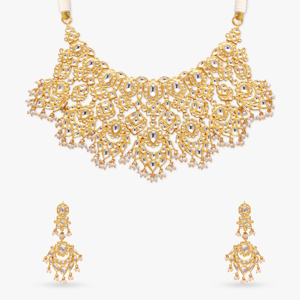 Moonlit Mosaic Gold Necklace Set,,hi-res image number null