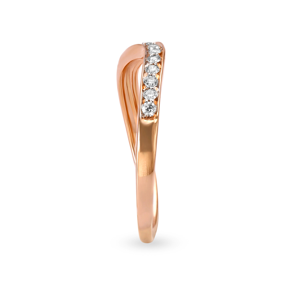 Sleek Rose Gold and Eternity Diamond Finger Ring,,hi-res image number null