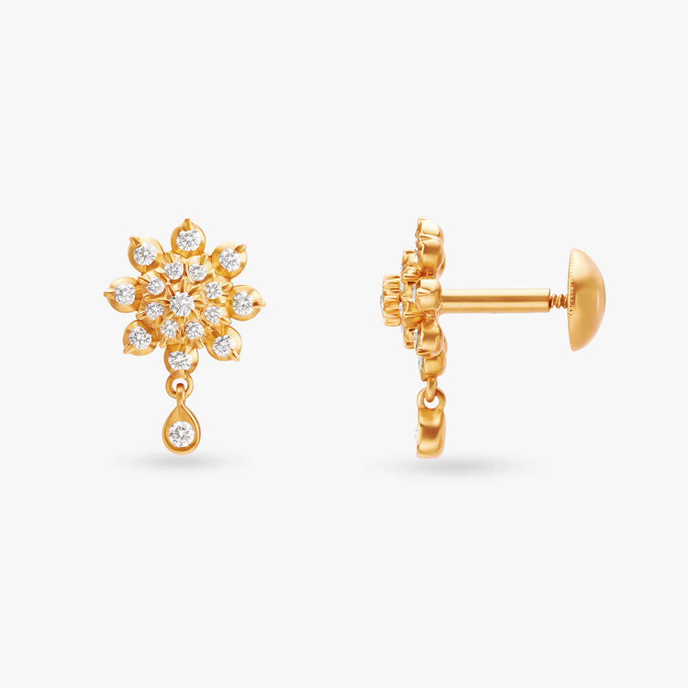 Brilliant Bloom Diamond Drop Earrings,,hi-res image number null