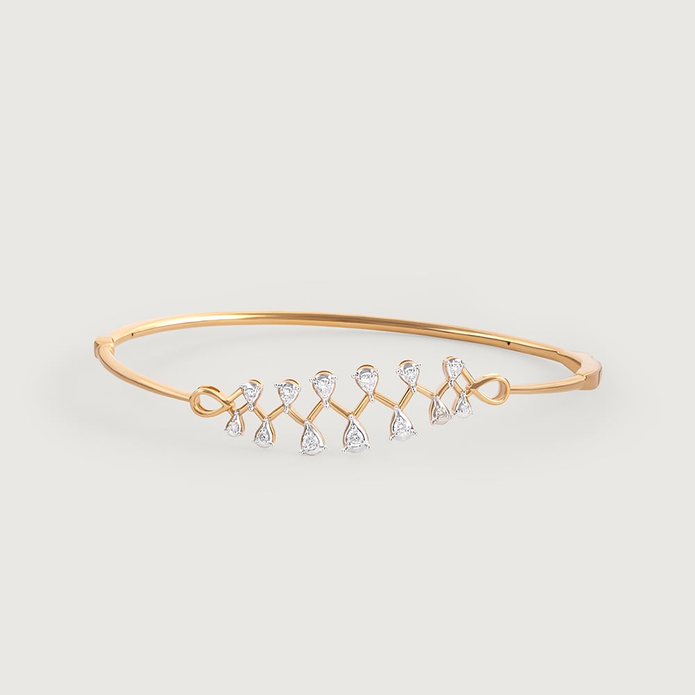 Lippan Elegance Gold & Diamond Bangle,,hi-res image number null