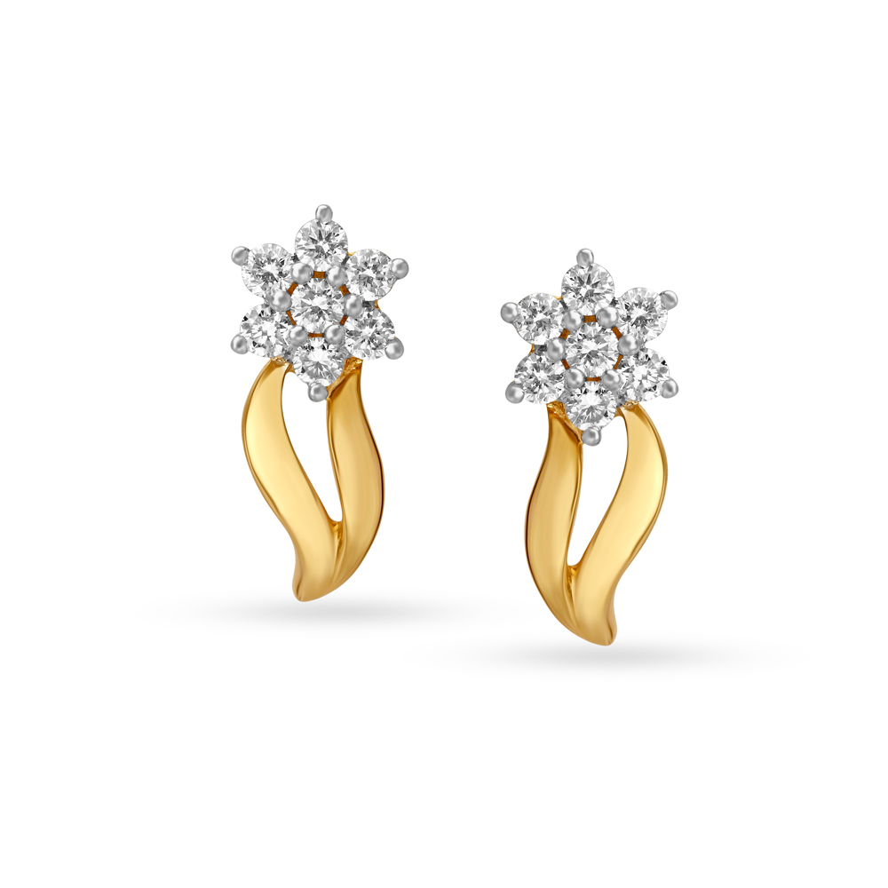 Floral Diamond Jhumka Earrings