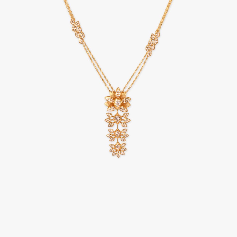 Falling Petals Gold Pendant with Chain,,hi-res image number null