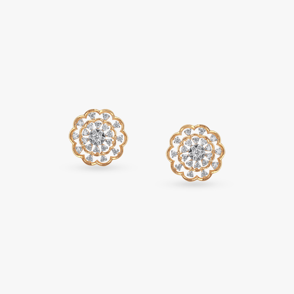 

Luxurious Petals Diamond Stud Earrings