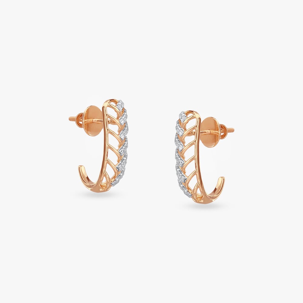 

Luxe Lattice Diamond Hoop Earrings