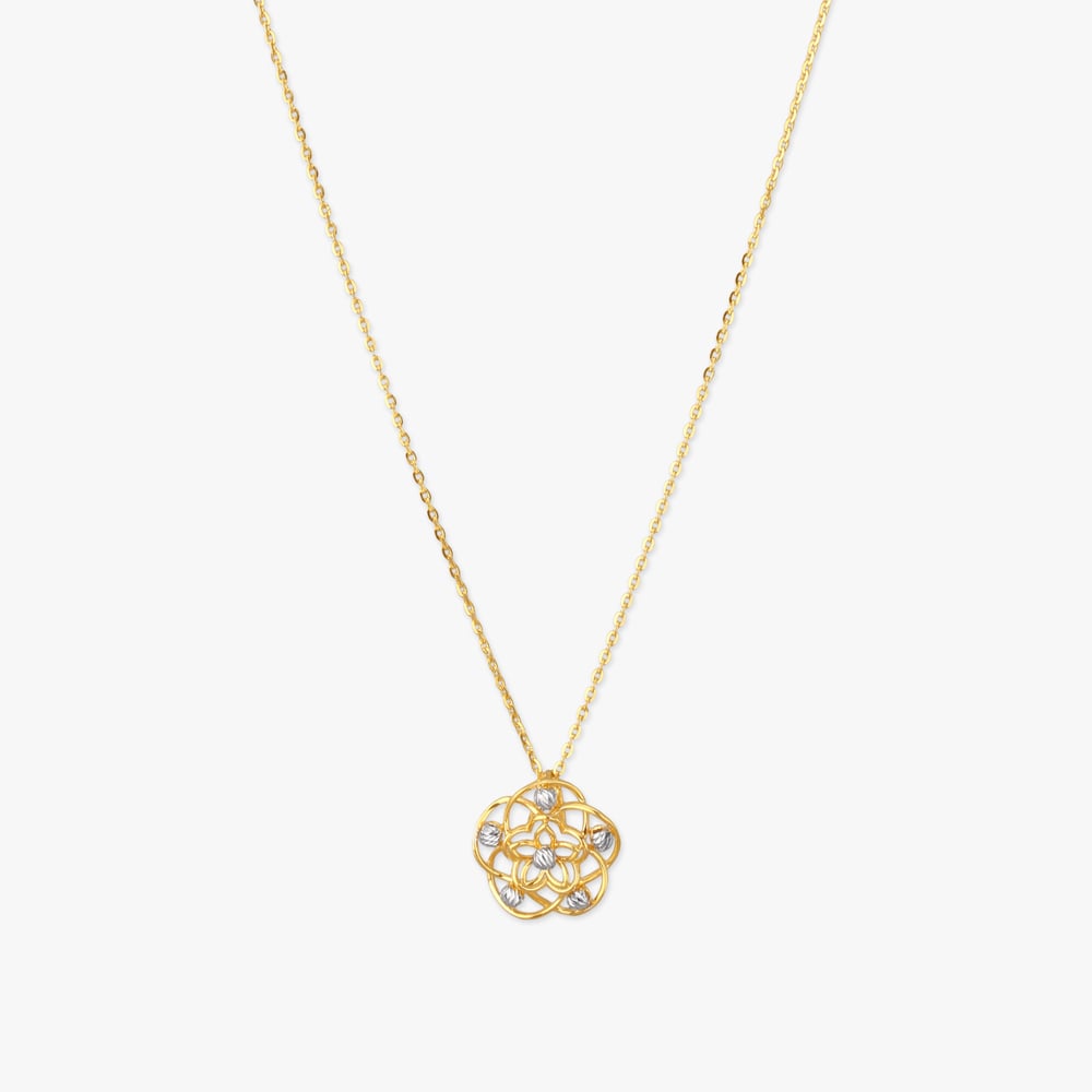 

Textured Petal Gold Pendant with Chain