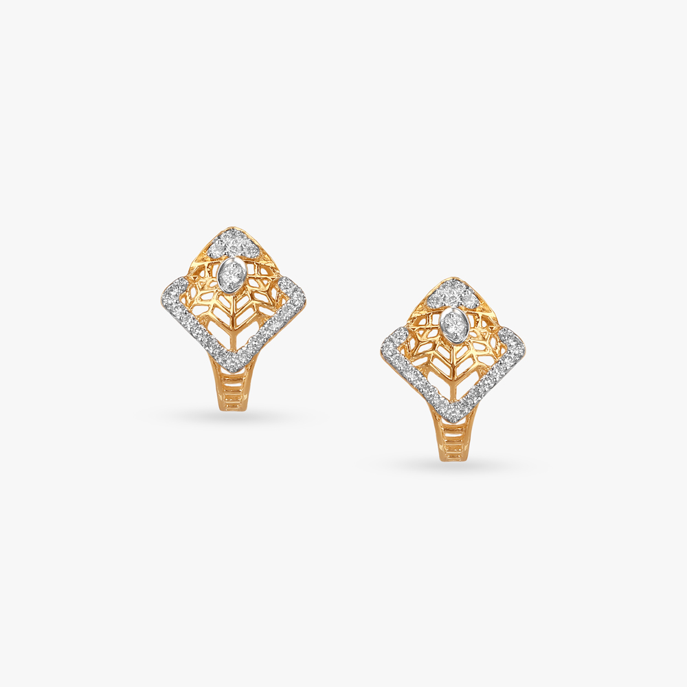Glam Grove Diamond Hoop Earrings,,hi-res image number null