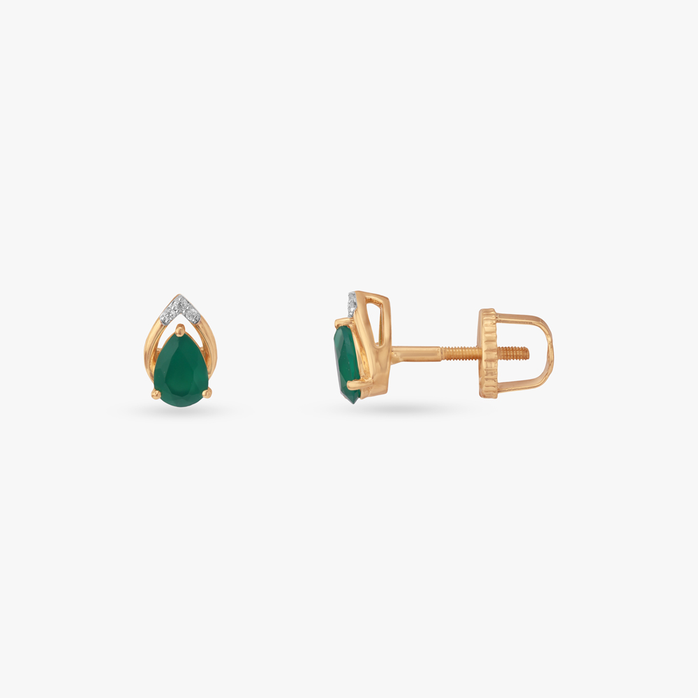 Fan Arc Diamond Stud Earrings,,hi-res image number null