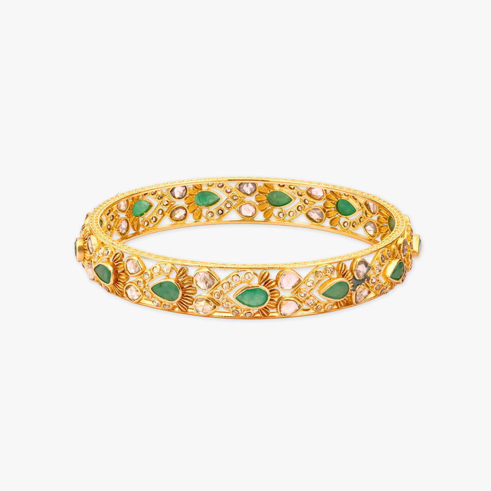 Lustre Pattern Gold Bangle,,hi-res image number null