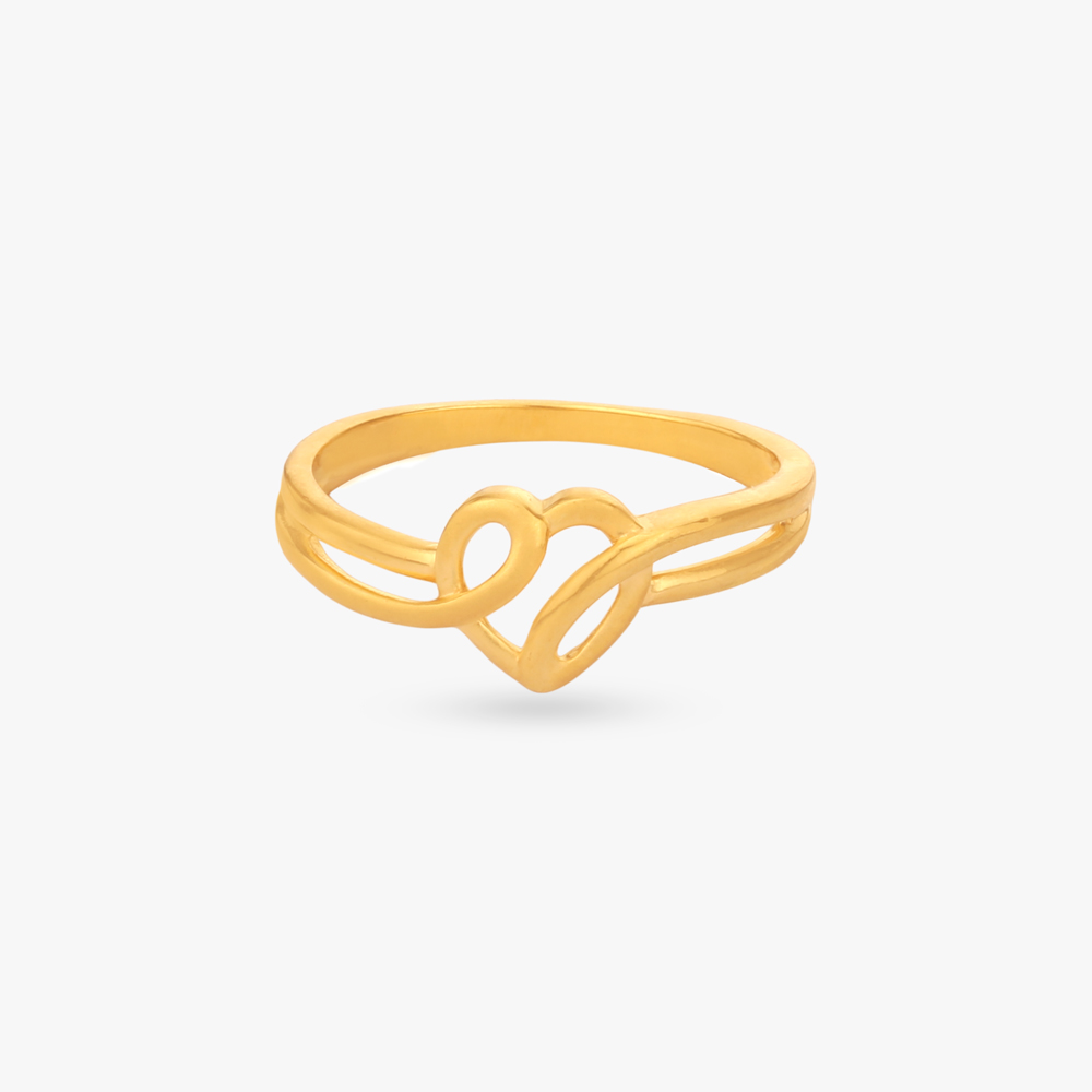 Heart Curve Gold Ring,,hi-res image number null