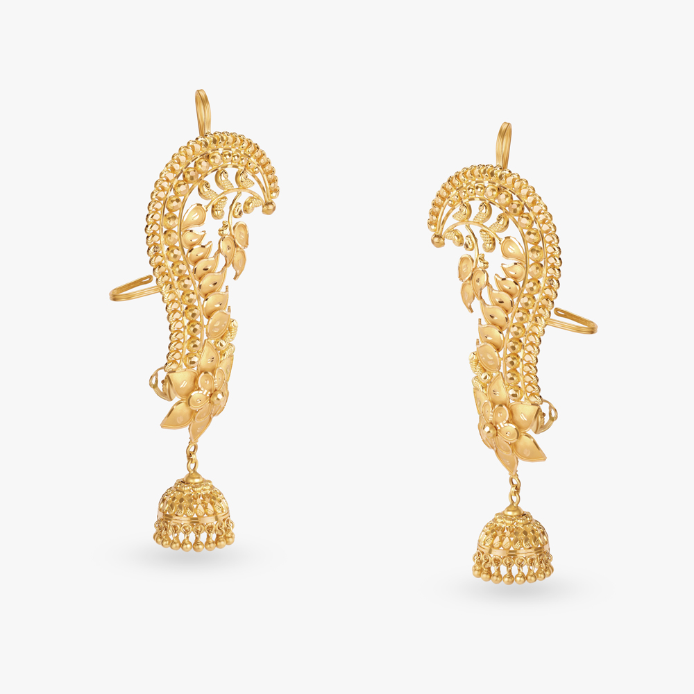 Enduring Floral Motif Jhumka Earring,,hi-res image number null