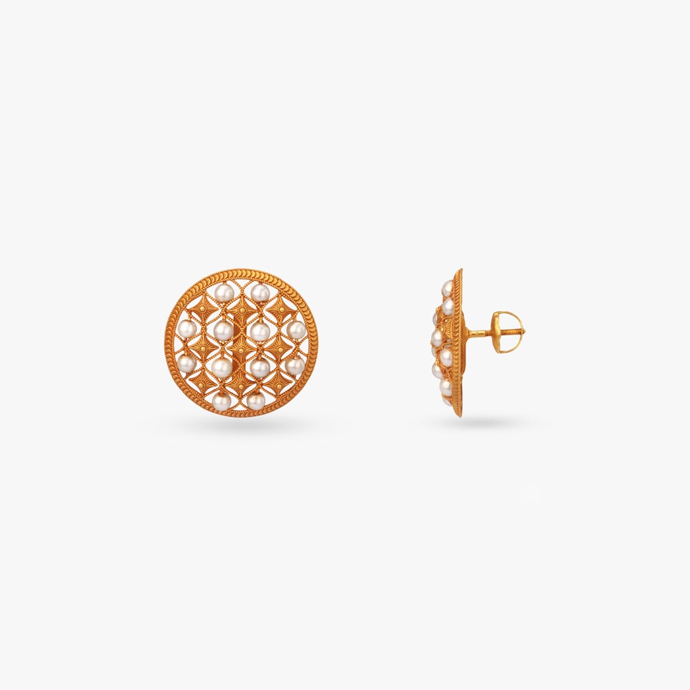 Stellar Glow Gold Stud Earrings,,hi-res image number null