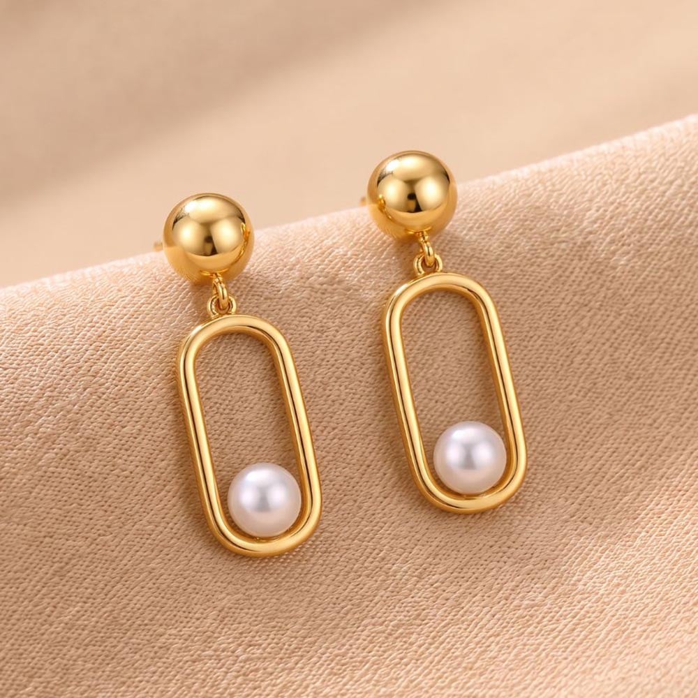 Serenity Curve Gold Drop Earrings,,hi-res image number null
