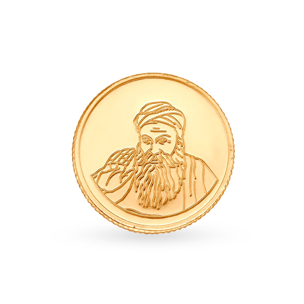 

10 gram 22 Karat Gold Coin with Guru Nanak Design