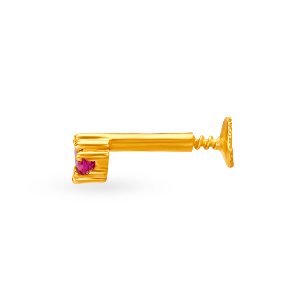 Ruby nose pin in tanishq outlet