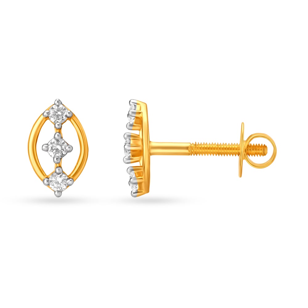 3 Stone Diamond Stud Earrings for Kids,,hi-res image number null
