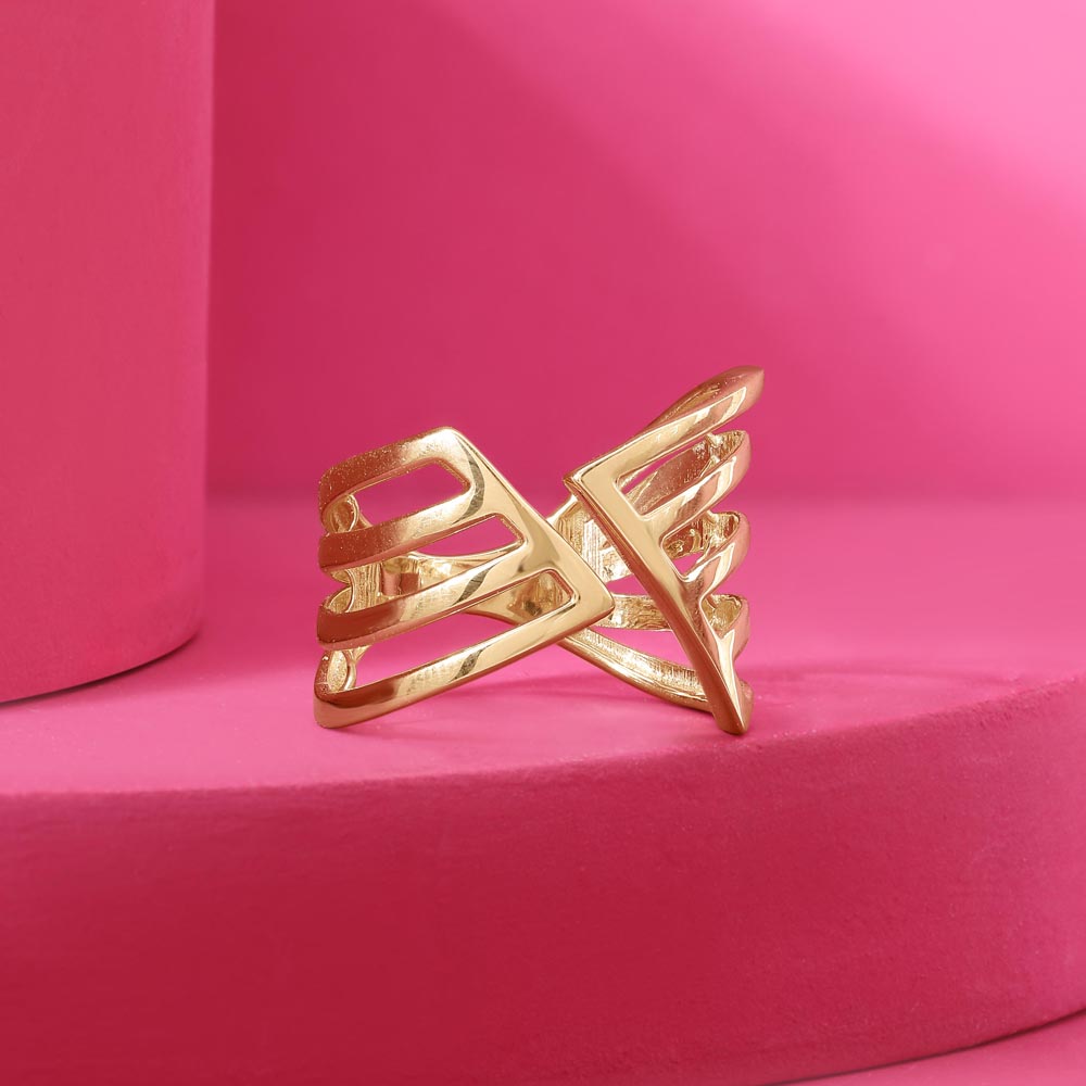 Bold Matrix Gold Ring,,hi-res image number null