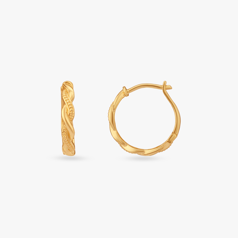 

Braided Elegance Gold Hoop Earrings