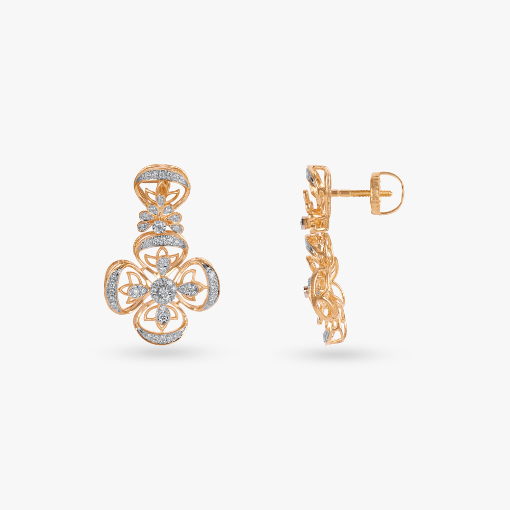 Sculpted Light Diamond Pendant and Earrings set,,hi-res image number null