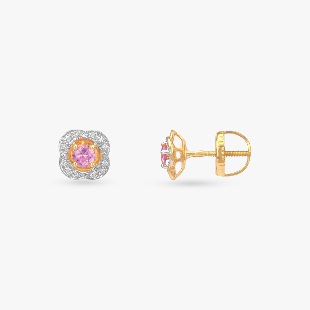 Bloom Halo Diamond Stud Earrings,,hi-res image number null