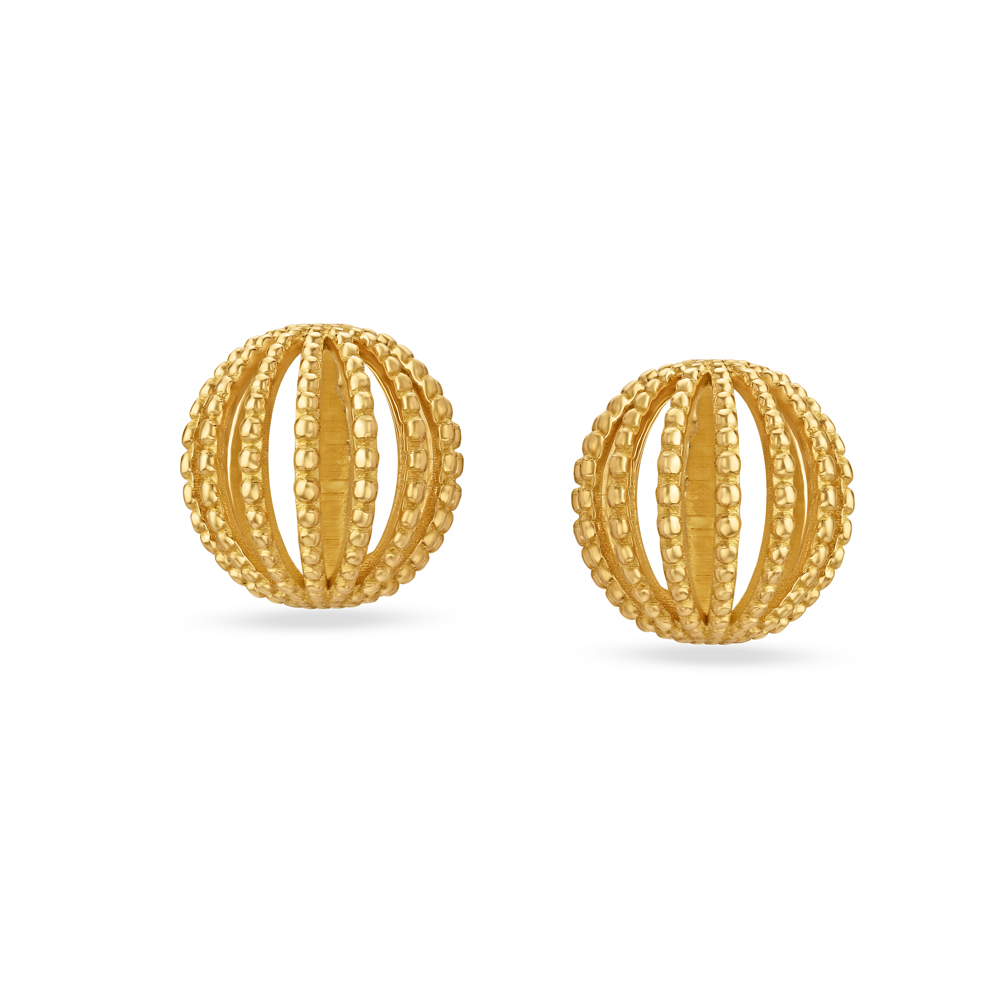 Unique Stunning Gold Stud Earrings