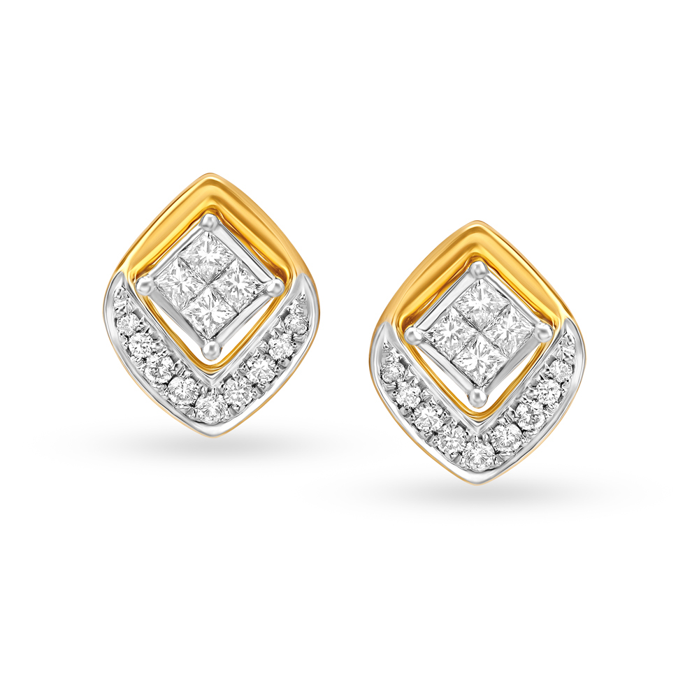 Rhombic Shape Diamond Pendant and Earrings Set,,hi-res image number null