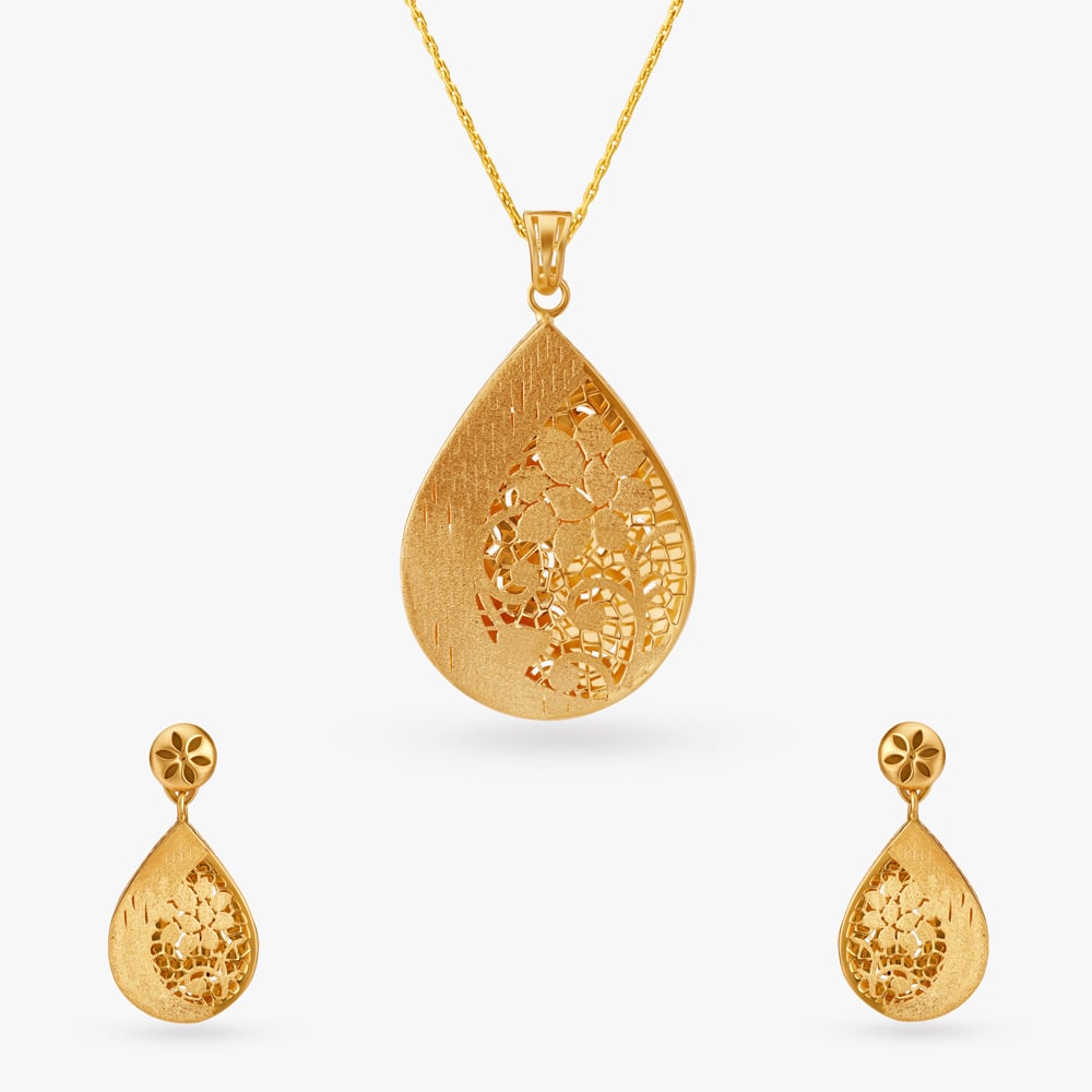 

Sleek Serenity Pendant and Earrings Set