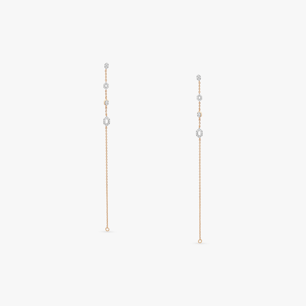 Hexa Trail Diamond Drop Earrings,,hi-res image number null