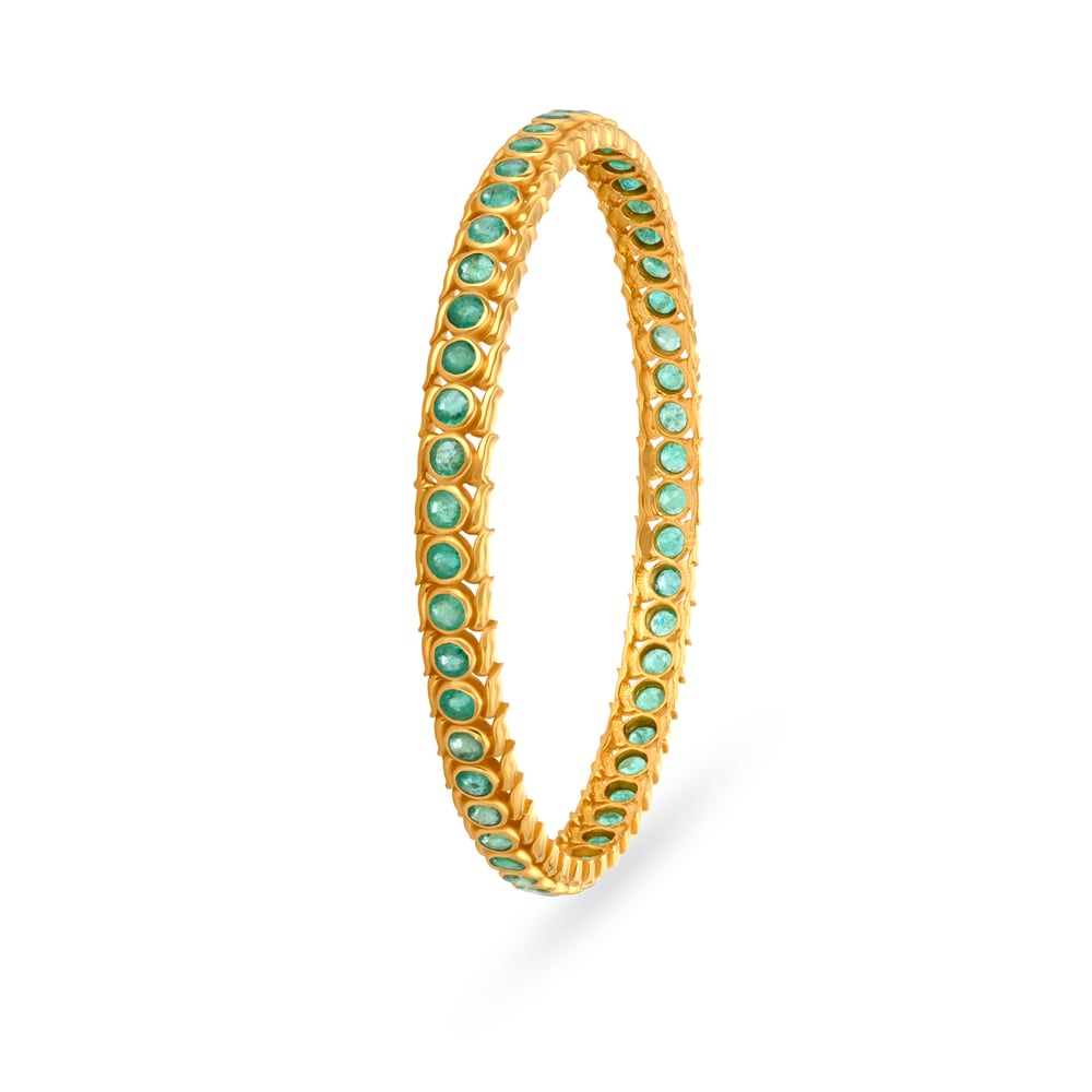 Graceful Emerald Gold Bangle,,hi-res image number null