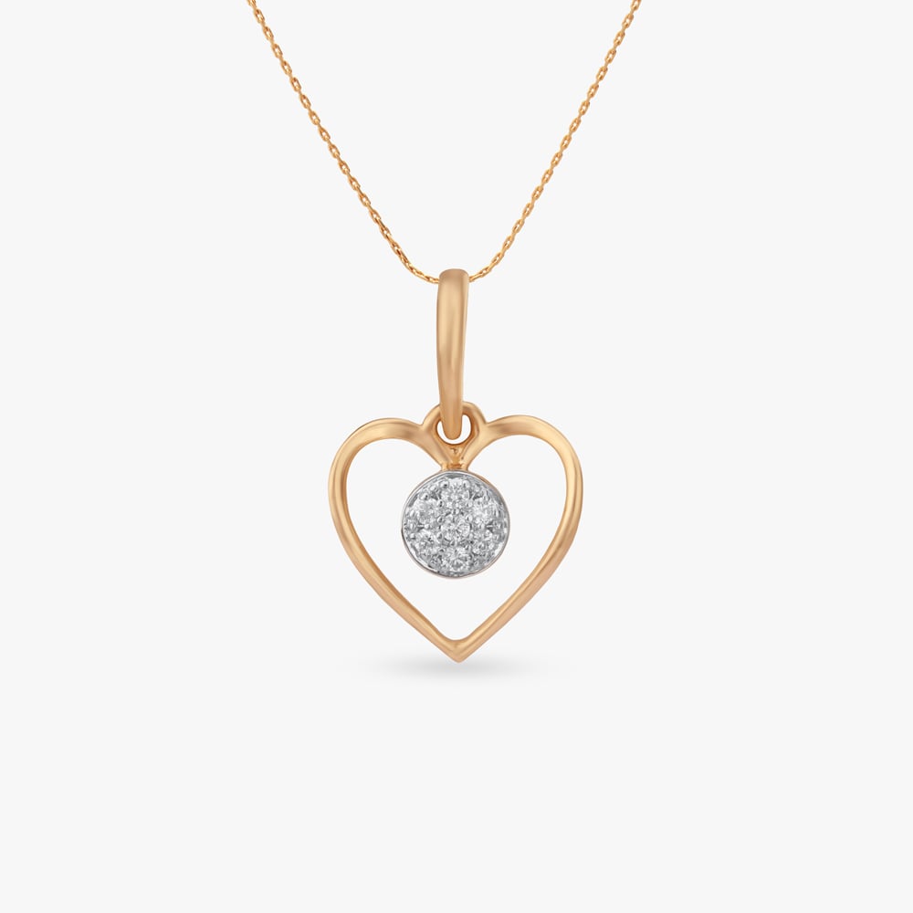 Heart Halo Diamond Pendant,,hi-res image number null