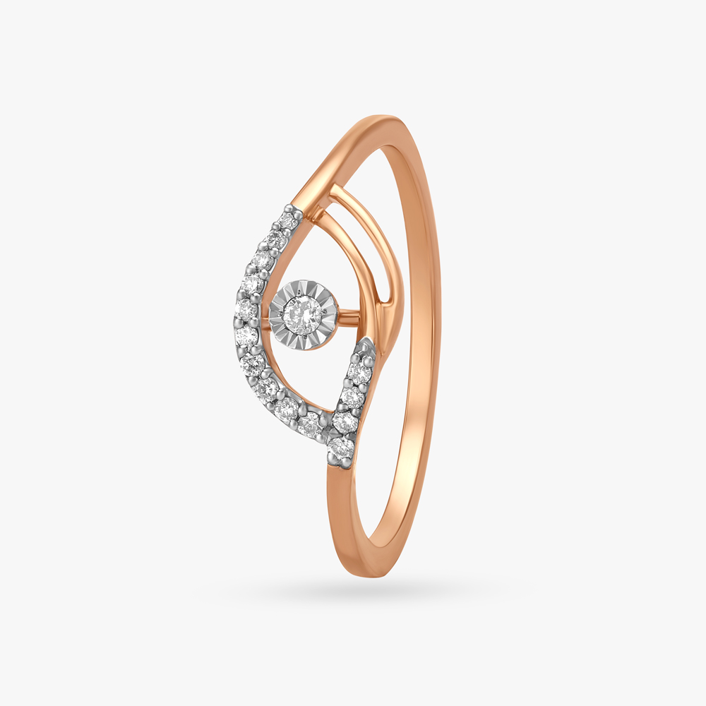 Simple Leafy Diamond Ring,,hi-res image number null