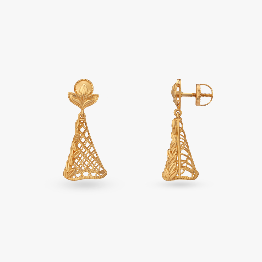 Blooming Canopy Gold Jhumka Earrings,,hi-res image number null