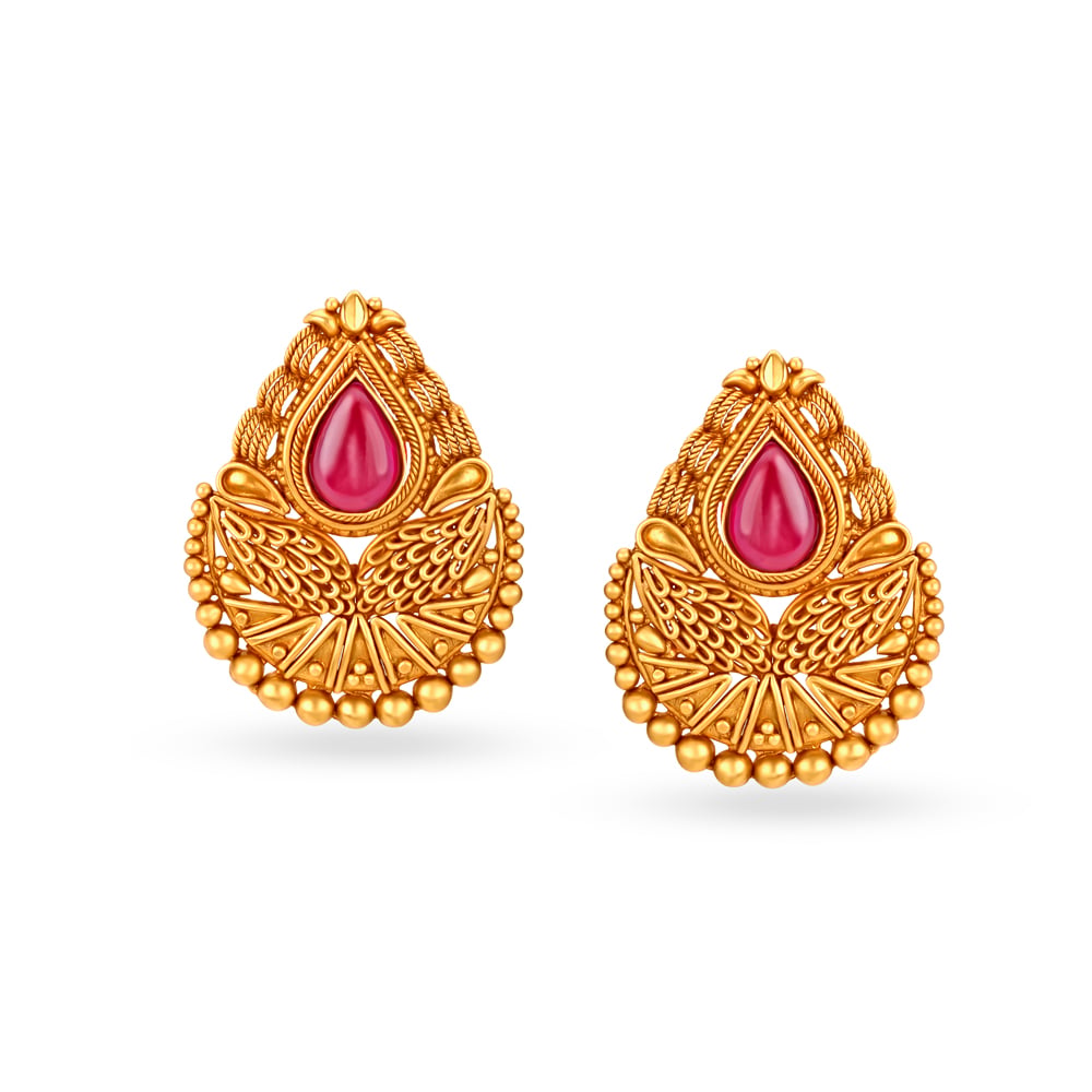 Vibrant Gold Pendant and Earrings Set,,hi-res image number null